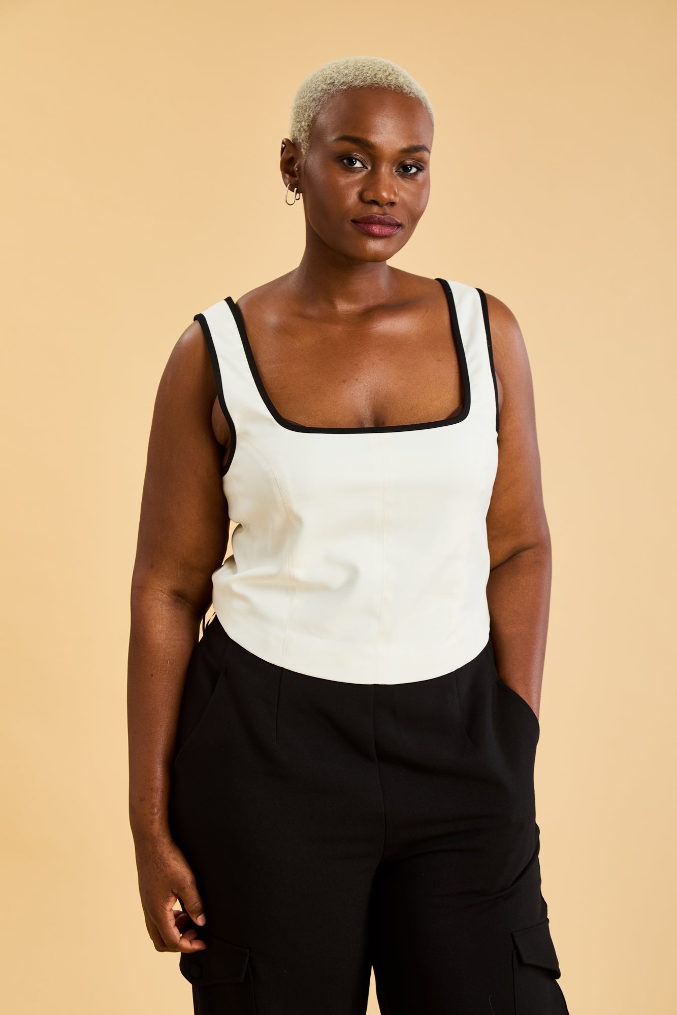 Eloise Tailored Tank Top - White